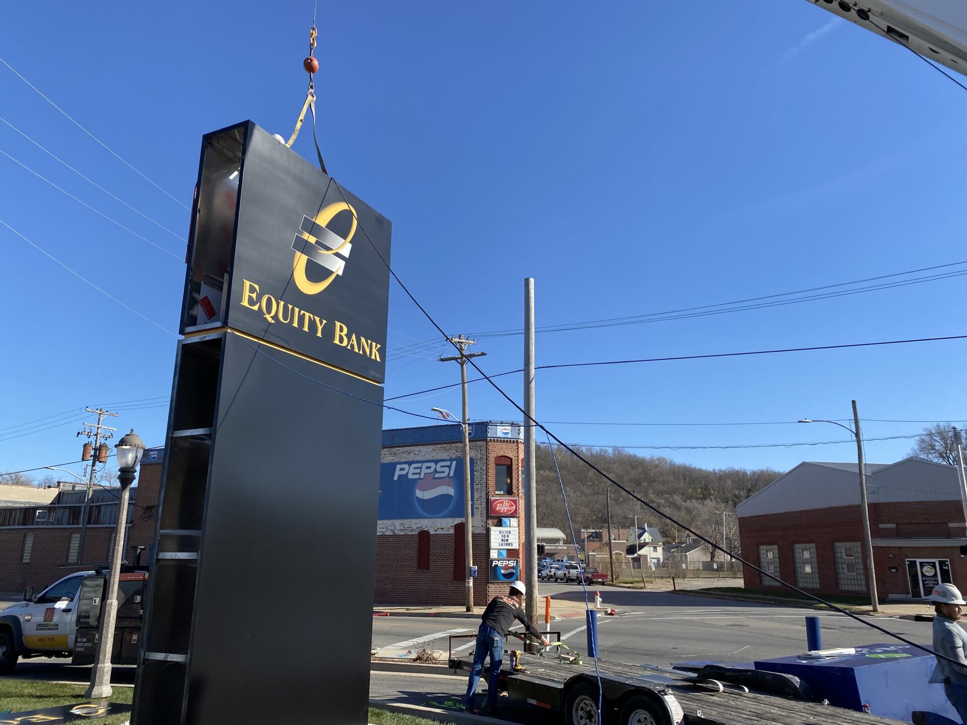 sign install for equity bank